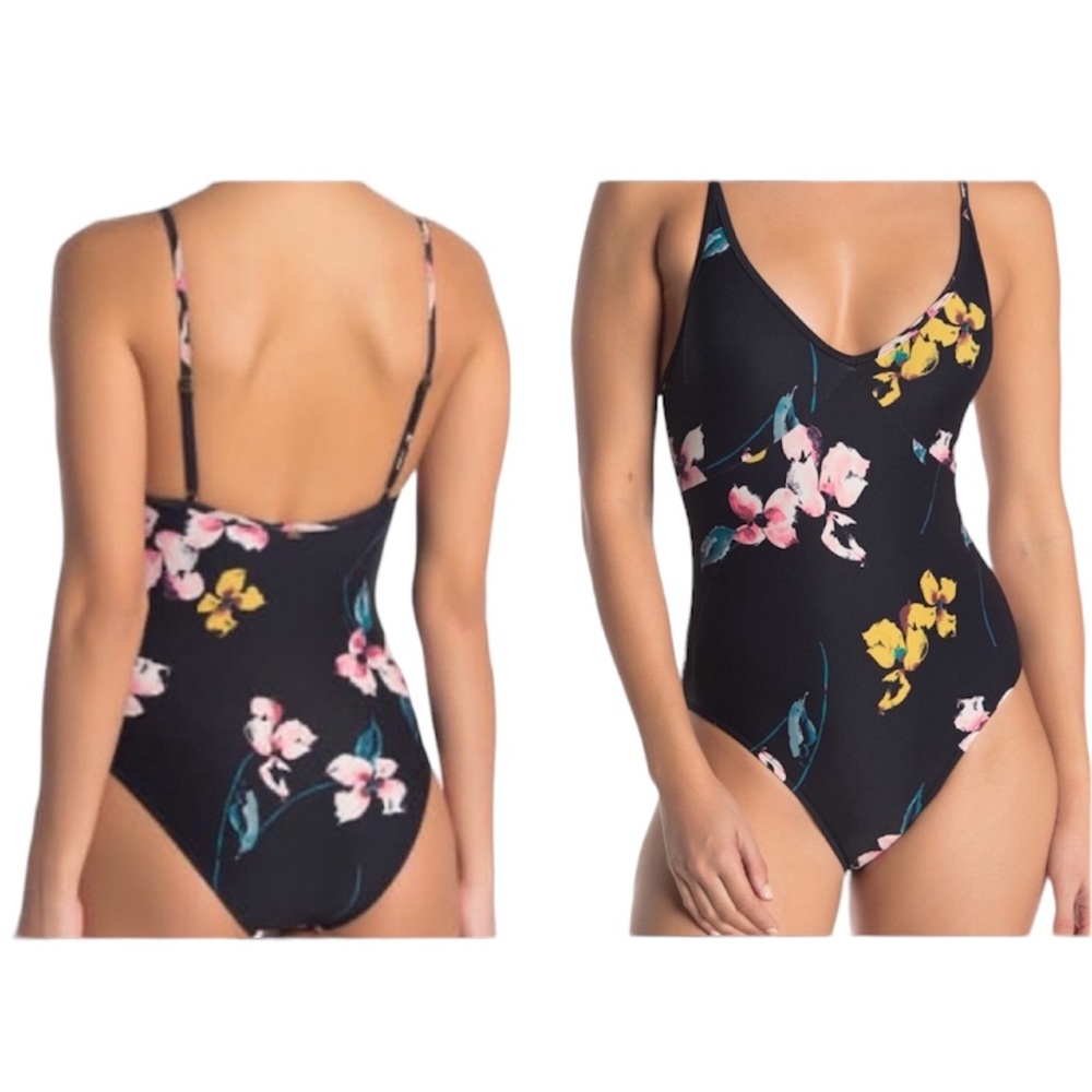 Rip Curl Beach Bella Floral Swimsuit in Black NWT Women’s Size Small